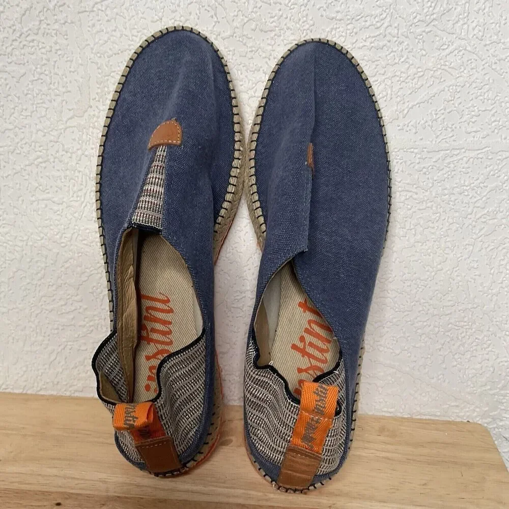 Instint Denim Espadrille Flats‎ Sneakers Spain Women Size 46/US14 Blue/Orange